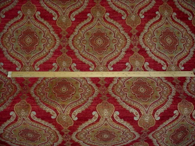 6-5/8Y Kravet Lee Jofa Rust Persian Floral Medallion Damask Upholstery Fabric