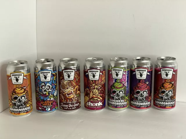 Craft Beer Empty Cans - Drekker Brewing CO. - Fargo ND - Lot of 7 cans