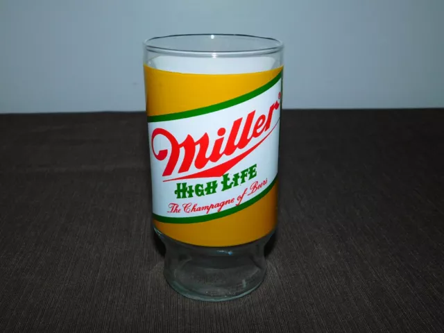 Vintage Bar 5" High Miller High Life Beer Glass New Old Stock