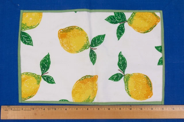 Yellow lemon Placemats bound with a Bright blue border Set of 8 Summer Cheer