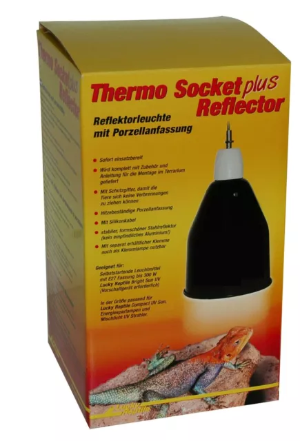 Thermo Socket plus Reflektor groß Terrarium Schutzgitter Lampenschutz Reptilien