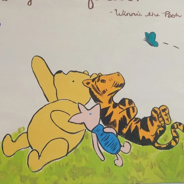 Winnie the Pooh Hand Painted Nursery Wall Art Decor Canvas Tigger Piglet 11 X 14