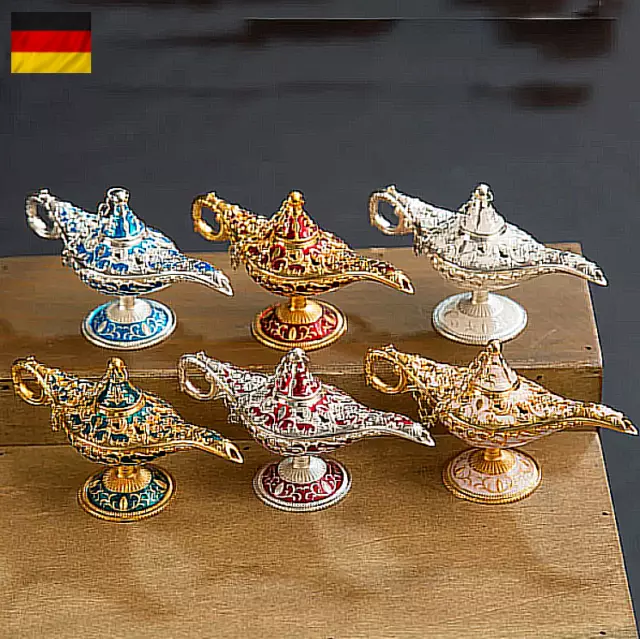 12 cm (4,7 Zoll) - Klassische Aladdin Magic Genie Lampe im Retro Stil | Öllampe