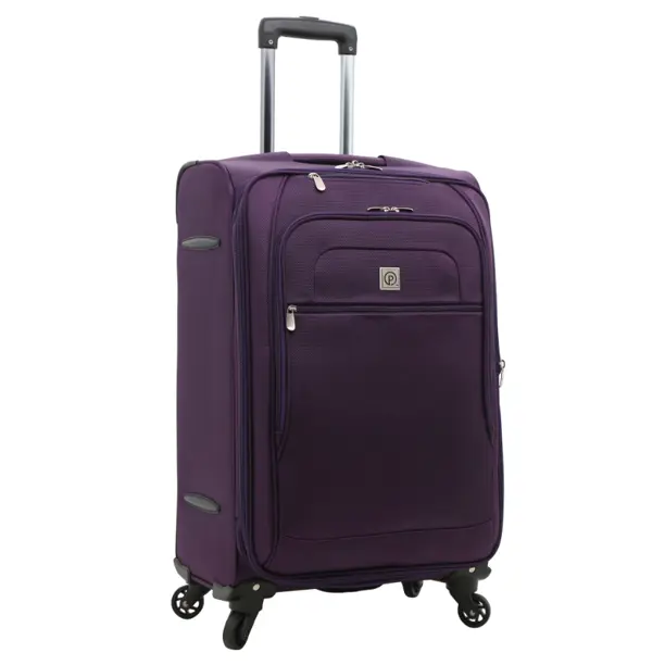 Softside Expandable Lightweight with 4 Spinner Wheels Upright Luggage, Purple