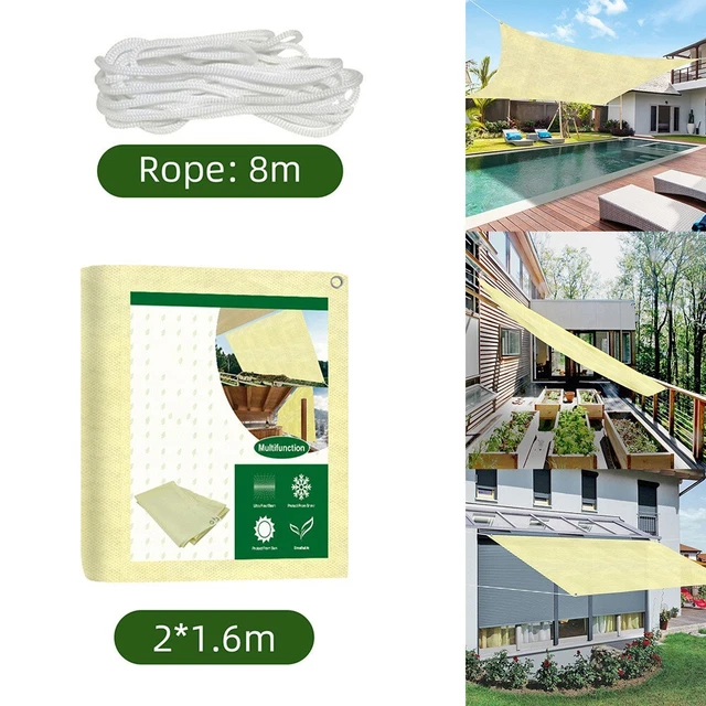 Tenda Paravento Triangolare Per Esterni 4x4x4 M - Protezione Solare HDPE Bianca, Permeabile All'Acqua E Antimuffa Per Giardino E Piscina