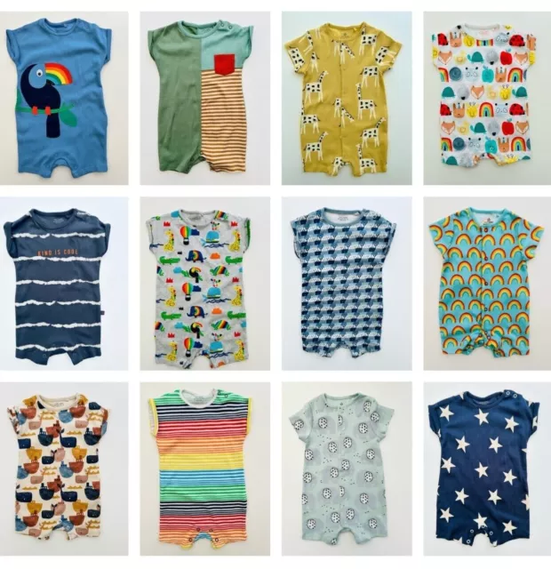 T-shirt neonato ragazzi Next con tumuli cotone corto estivo animali blu grigio verde NUOVA