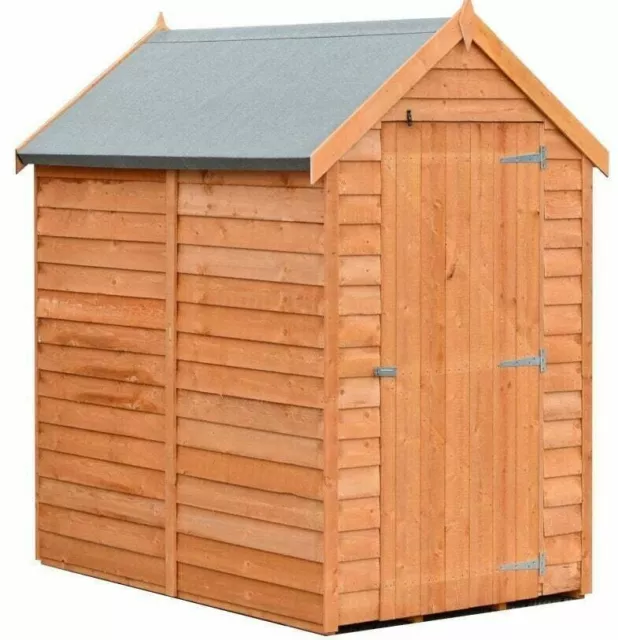 6x4 WOODEN GARDEN SHED APEX ROOF FLOOR DOOR WINDOWLESS TOOL BIKE STORE 6ft 4ft