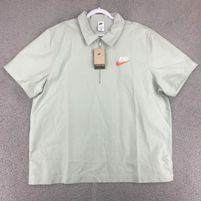 Nike Size 2XL Trend Overshirt Phantom Short Sleeve Seafoam Work Shirt DM5283-017