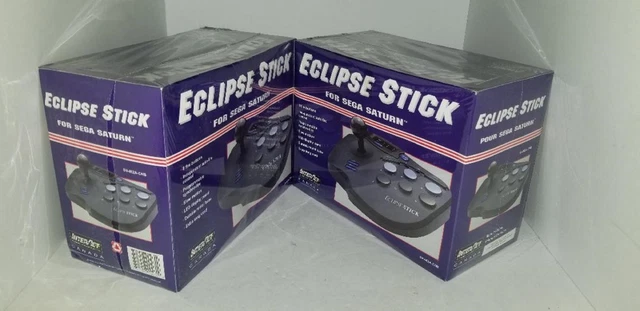 2 Neuf En Violet Boîte InterAct Sega Saturne Eclipse Arcade Levier Joie Clé #38C