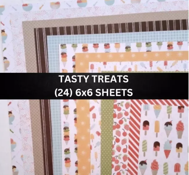 Paletas de papel Stampin Up SABROSTY TREATS serie de diseñador - (24) hojas de 6x6