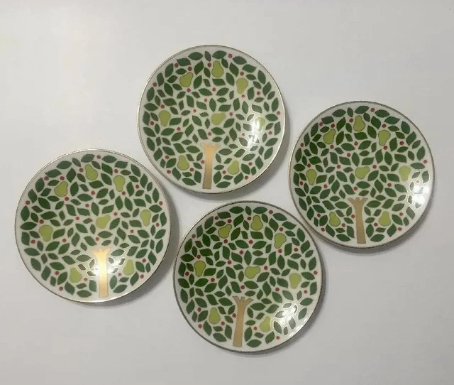 Kate Spade Lenox Plate Desserts Pear Tree Point Tidbit Porcelain Small Set of 4