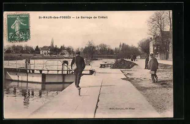 CPA St-Maur-des-Fossés, Le Barrage de Créteil