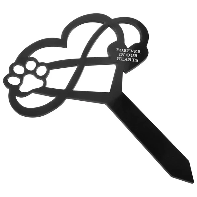 Metal Heart Shaped Stake Memorial Sign Marker Insert Card Heart-shaped