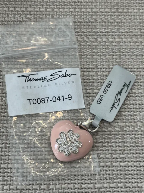 Thomas Sabo  Sterling Silver Pendant, Genuine, Pink Enamel Heart Pendant