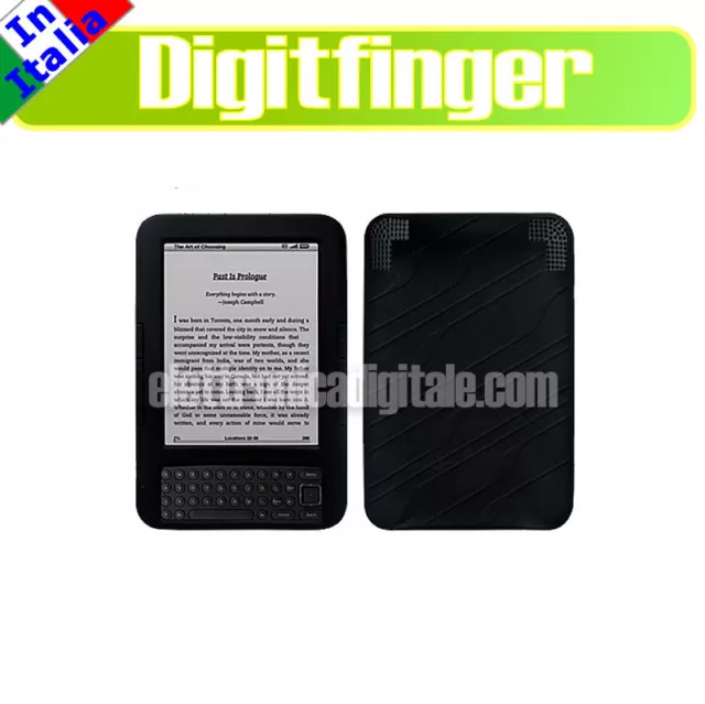 AMAZON KINDLE 3 CUSTODIA Guscio Fodero Cover in morbido SILICONE NERO