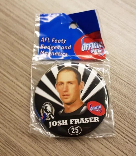 Official Afl Football Player Badge - Collingwood Magpies Josh Fraser