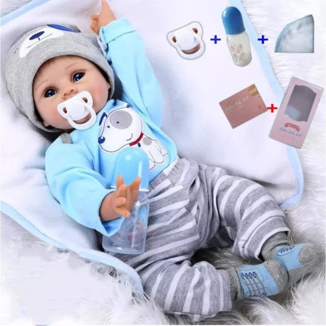 22'' Reborn Newborn Baby Dolls Handmade Soft Vinyl Silicone Lifelike Boy Gifts