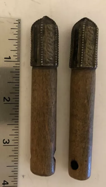 Set of 2 Ornamental Russian Imperial Cossack Gaziri Niello Cartridges