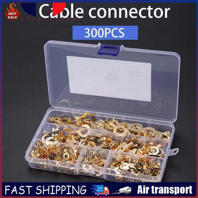 150/300/450pcs Boxed Ring Lugs Eyes Copper Terminals Block Wire Crimp Connector
