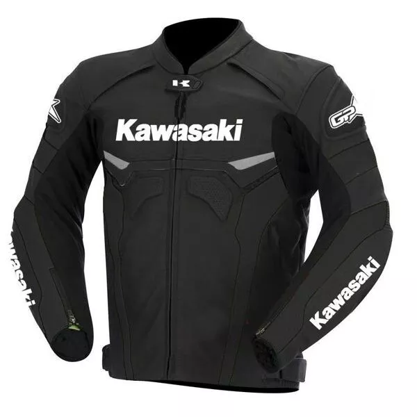 Kawasaki Motorcycle Genuine Leather Jacket Street Racing Unisex Motorbike Jacket