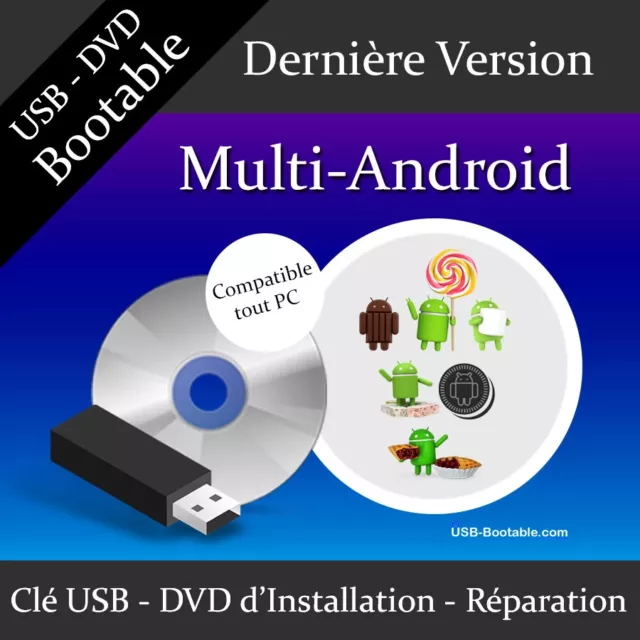 Clé USB ou DVD Bootable Android toute version + Guide PDF d'utilisation