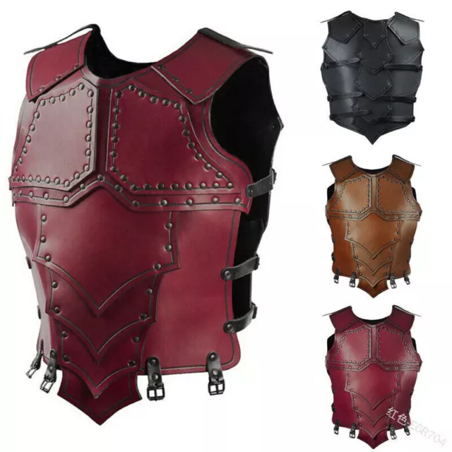 Medieval Viking Warrior PU Leather Chest Armor Chest Vest Cosplay Costume Hallow