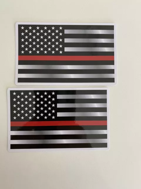 American Flag Thin Red Line USA Flag FIREFIGHTER STICKER FIRE DEPT DECAL BOGO 88