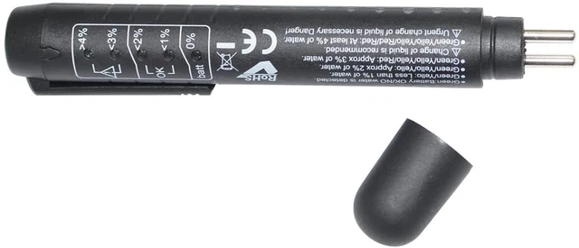 Brake Fluid Liquid Tester Pen with 5 LED Indicators, Calibrated For DOT3 DOT4 Br
