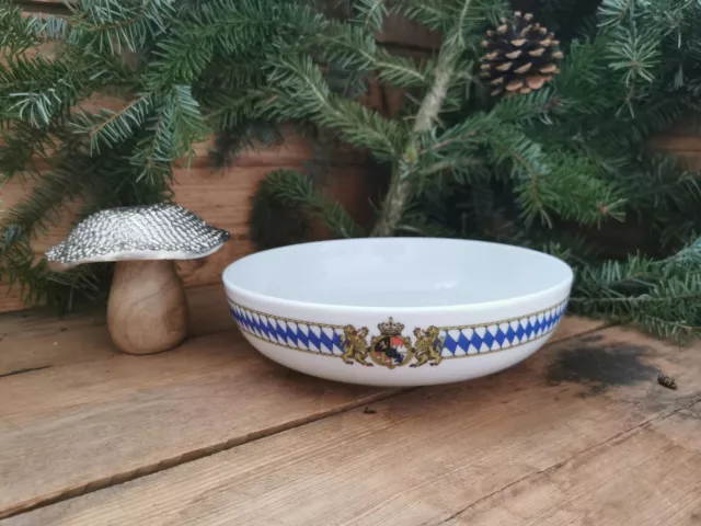 Schüssel Bowl Schale Porzellan weiß mit Bayerndekor 21cm