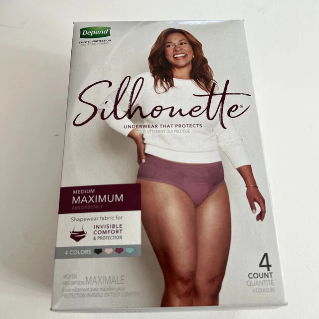 Ropa interior Depend Silhouette incontinencia máxima absorbencia mediana 4 cuentas