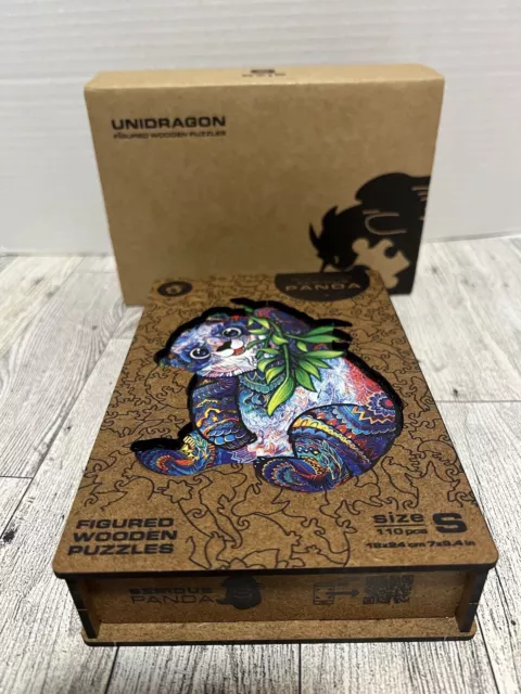 Unidragon Puzzle Serious Panda Figured Wooden Jigsaw Puzzles 110 Pieces New
