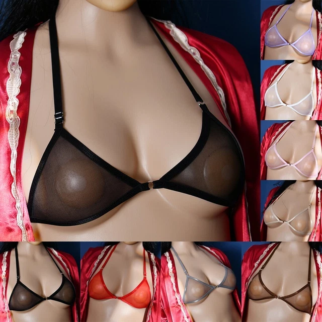 Ensemble de soutien-gorge soutien-gorge en maille nylon non rembourré transpare