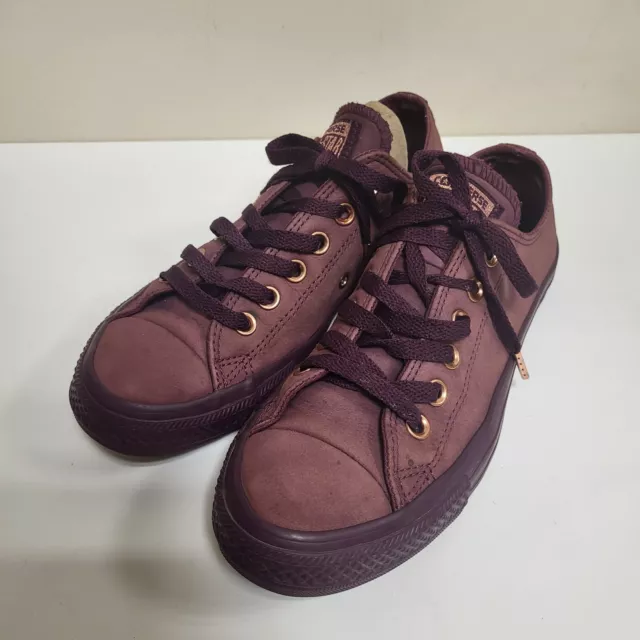 leather and rose gold converse