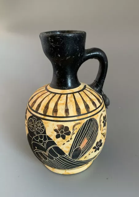 Repro Vintage Ancient Greek Corinthian Pottery Vase vessel Birds Hand painted 3