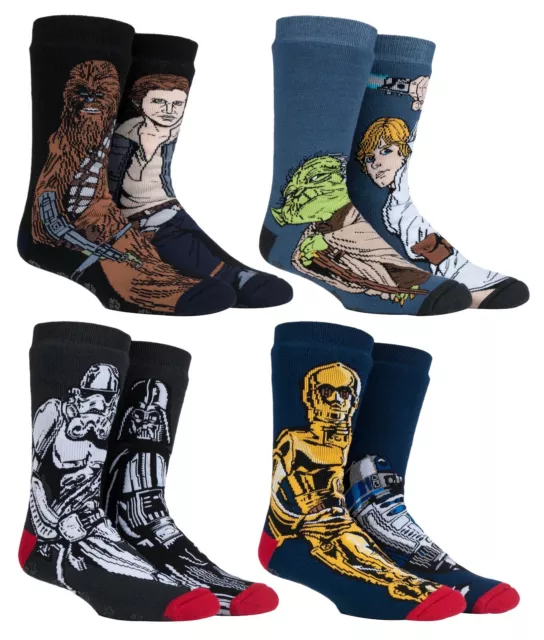 Wärmehalter - Star Wars Thermo Slipper Socken für Herren mit Griffen