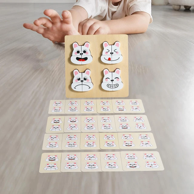 Rabbit Bunny Jigsaw Puzzle Learning Activities Wooden for Baby Kids Toddlers