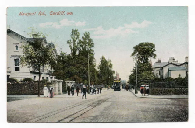 CARDIFF - Newport Road - M.J.R. - Glamorgan - TRAM - Trams - Postcard