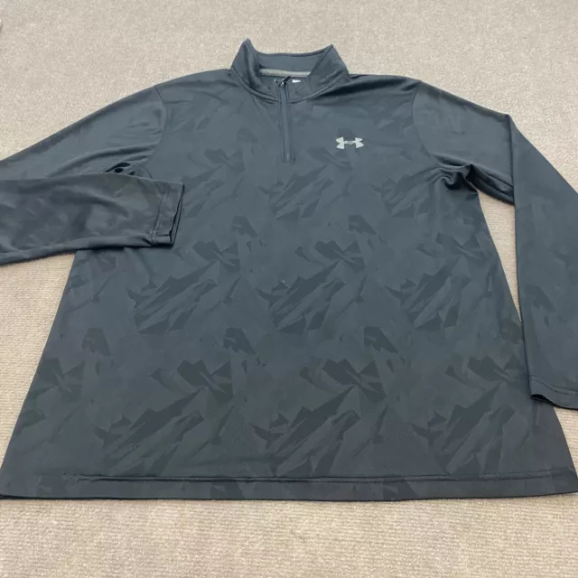 Under Armour Sweater Mens Large Black Geometric Pullover Long Sleeve Outdoor