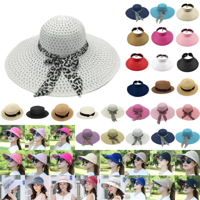 Foldable Large Wide Brim Hat Lady Summer Outdoor Visor Sun Cap Holiday Beach New