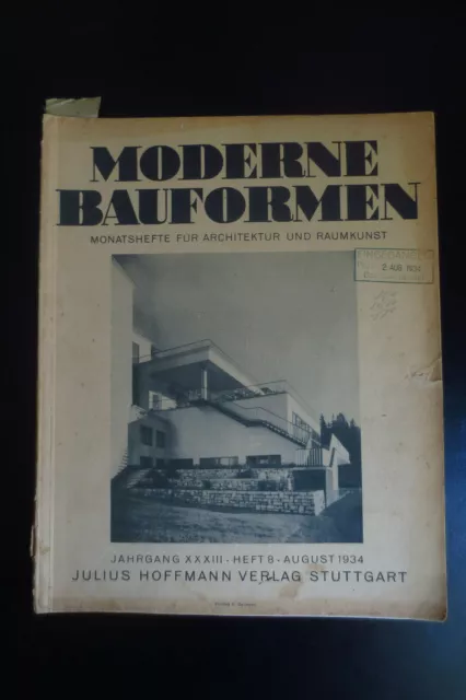 Moderne Bauformen III. Reich 1934 Heft 8 August Architekturzeitschrift