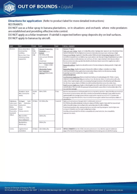 Out of Bounds Bifenthrin 100gm/L 5 Litre Insect Termiticide Barmac Spray 3