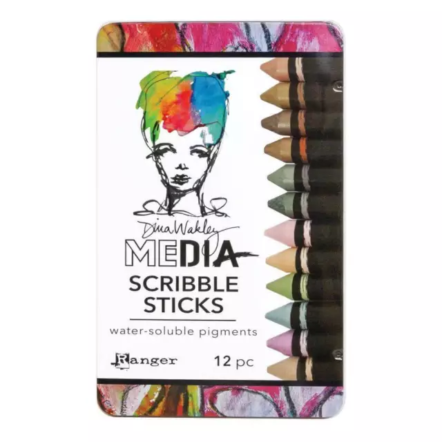 Dina Wakley Media Scribble Sticks 3 (12/Pkg) MDA65944