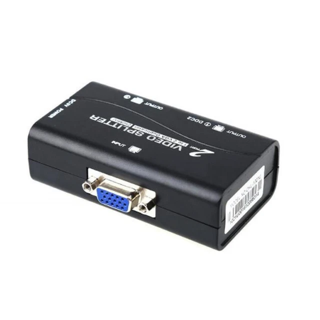 High Resolution 1 to 2 Monitor Switch VGA Video Splitter Converter Adapter