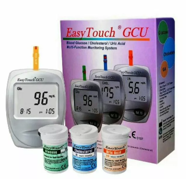 Lo último y Nuevo Easy Touch Sangre GCU Sangre Glucosa Colesterol Ácido Úrico Prueba 3 en 1