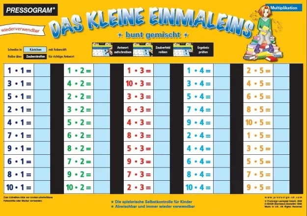 Zaubertafel Das kleine Einmaleins - bunt gemischt 4260107040651