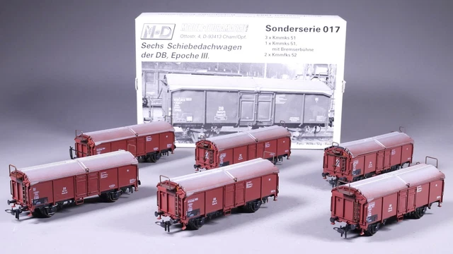 H0 DC M+D/KLEIN Modellbahn 017 Schiebedachwagen-Set DB Epoche III in ...