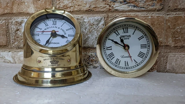 Horloge Marine En Laiton – Style Royal Marine, Reproduction Antique, Neuve