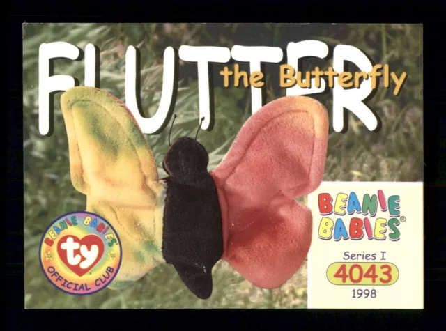 4043 Ty Beanie Baby Flutter The Butterfly 77 1998 Series 1 Trading Card TCG CCG