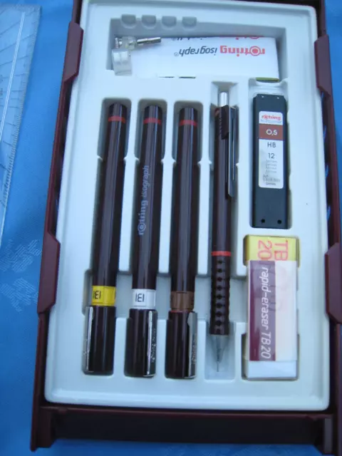 Rotring  Isograph Technical Drawing College Set Pens Pencil