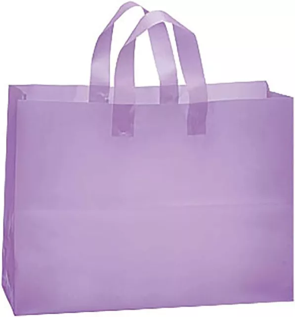 Plastic Shopping Bags Purple Lavender Frosted 16 x 6 x 12 Frosty 100 Merchandise